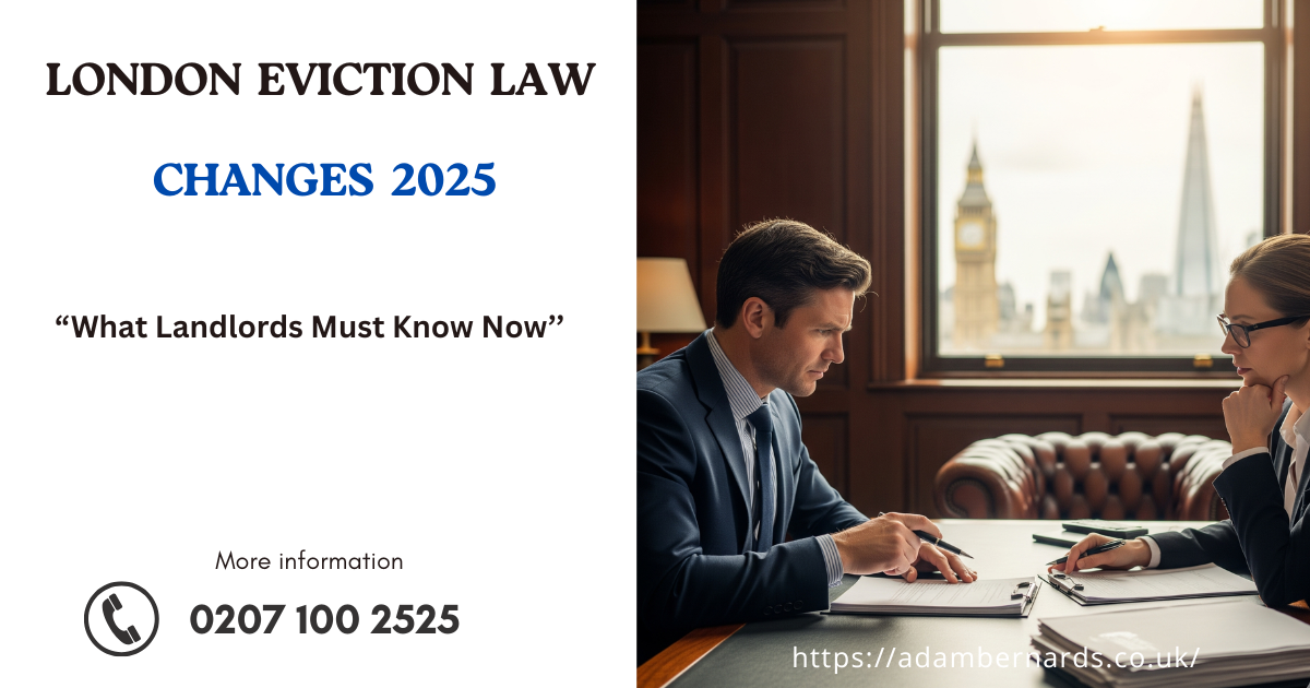 Landlord receiving legal advice from solicitor in London office about tenant eviction laws.