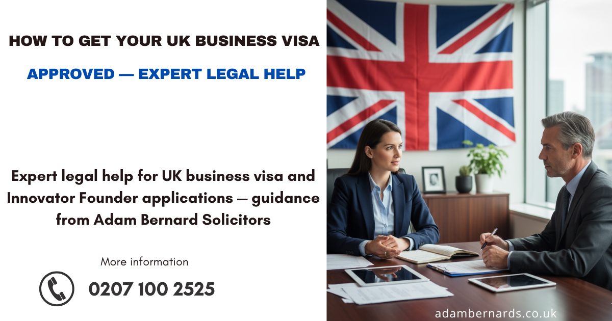 "Entrepreneur consulting solicitor about UK business visa application"